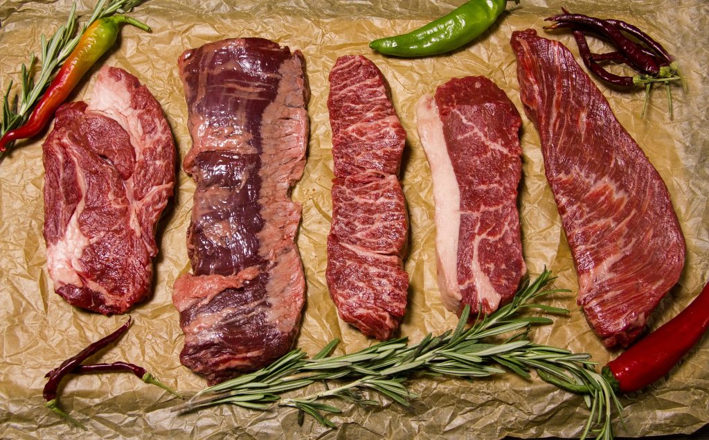 various cuts of meats